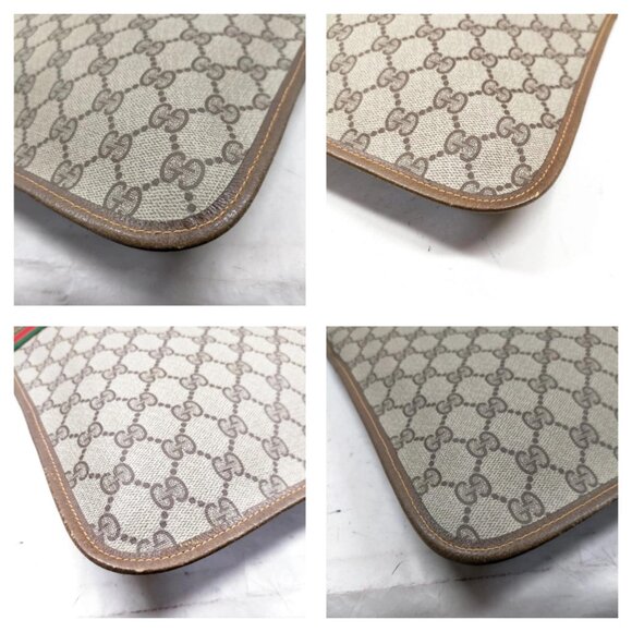 Authentic Gucci Clutch Bag Sherry Line Brown PVC mn244-120612 - Picture 8 of 16